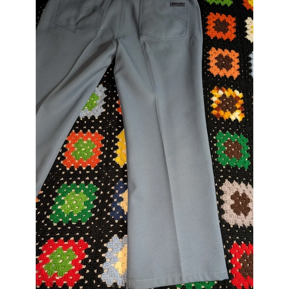 Vintage Scandia Woods Business Pants 1970s Polyester Blue Size‎ 35x25.5